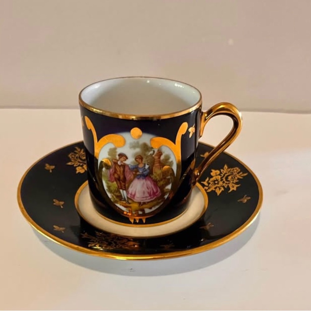 vintage Limoges Porcelaine Tasse Soucoupe